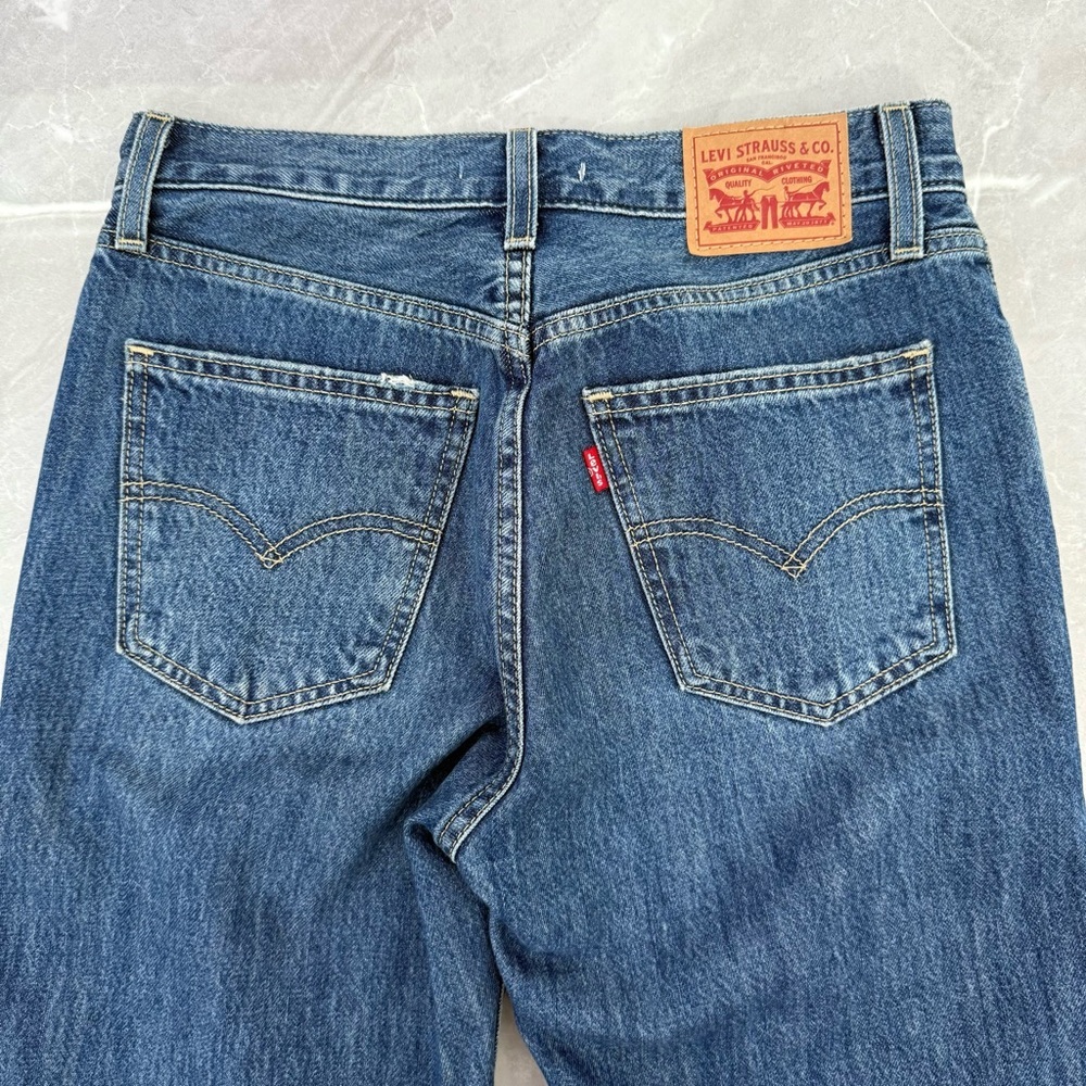 Levi's Blue Ripped Straight Leg Jeans - Picture 11 of 16